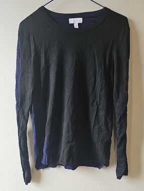 Calvin Klein Medium Black & Navy Long Sleeve Top